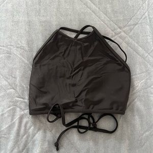 NWT Aerie Black High Neck Bikini Medium